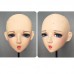 (Han)Crossdress Sweet Girl Resin Half Head Female Kigurumi Mask With Tongue And BJD Eyes Cosplay Anime Doll Mask